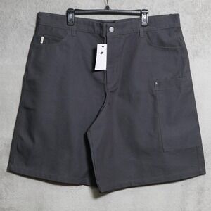 Nike Life Cargo Shorts Mens 40 Gray Canvas Workwear Utility Pockets HQ0195-060